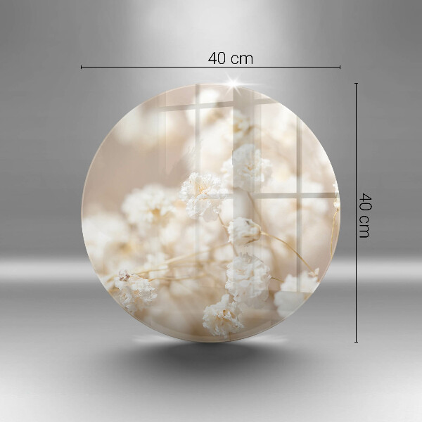 Skärbräda glas unik Fina vita blommor