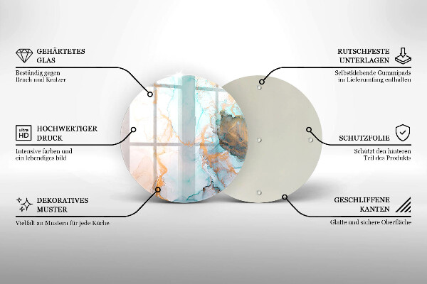 Skärbräda glas unik Marmor abstraktion