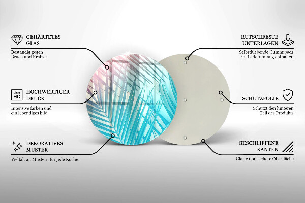 Skärbräda glas unik Pastellblad