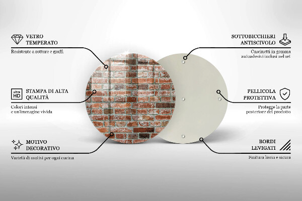 Skärbräda glas unik Gammal tegelvägg