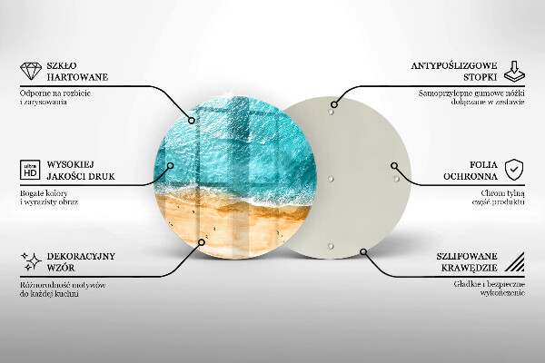 Skärbräda glas unik Strandstrand och hav