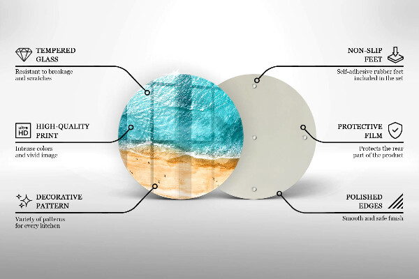 Skärbräda glas unik Strandstrand och hav