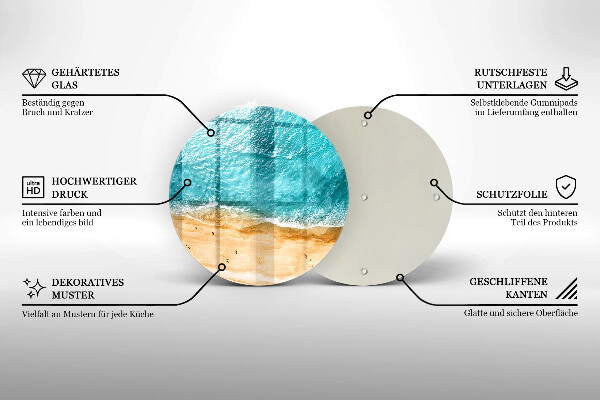 Skärbräda glas unik Strandstrand och hav