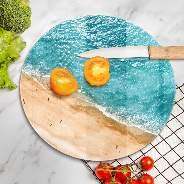 Skärbräda glas unik Strandstrand och hav