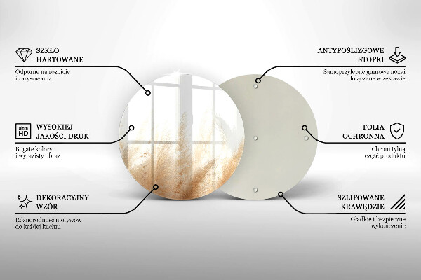 Skärbräda glas unik Pampas gräs