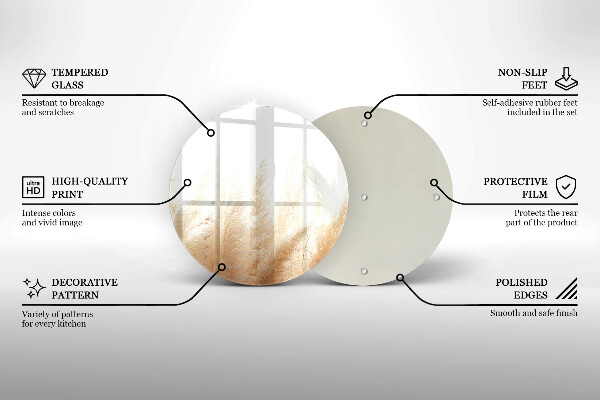 Skärbräda glas unik Pampas gräs