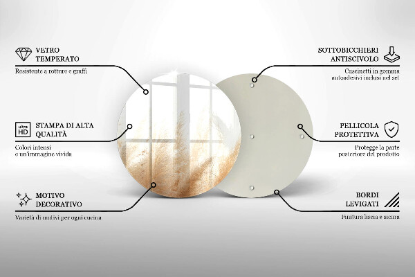 Skärbräda glas unik Pampas gräs