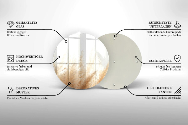 Skärbräda glas unik Pampas gräs