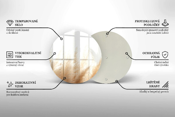 Skärbräda glas unik Pampas gräs