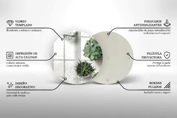 Skärbräda glas unik Suckulenter på betong