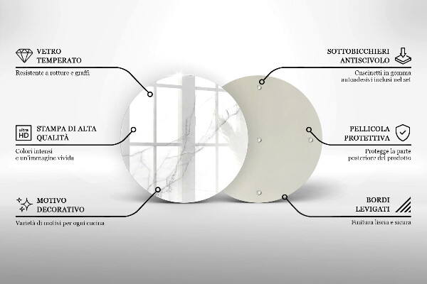 Skärbräda glas unik Delikat vit marmor