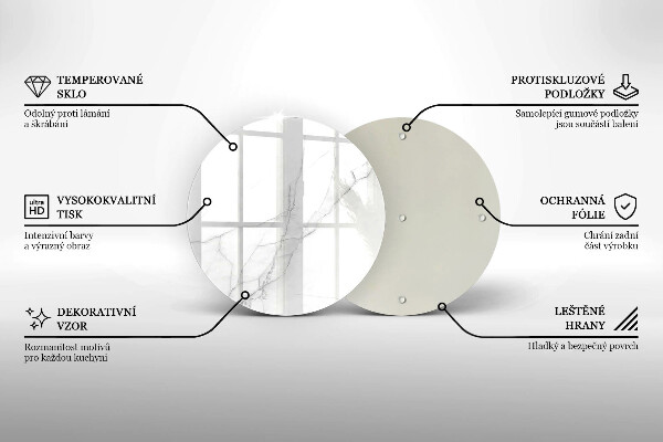 Skärbräda glas unik Delikat vit marmor
