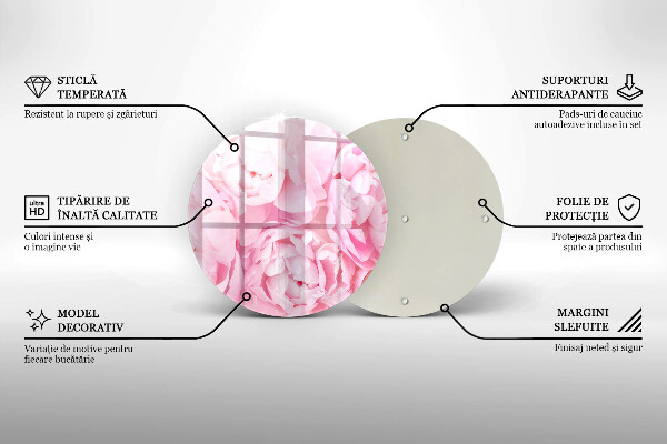 Skärbräda glas unik Fina pioner
