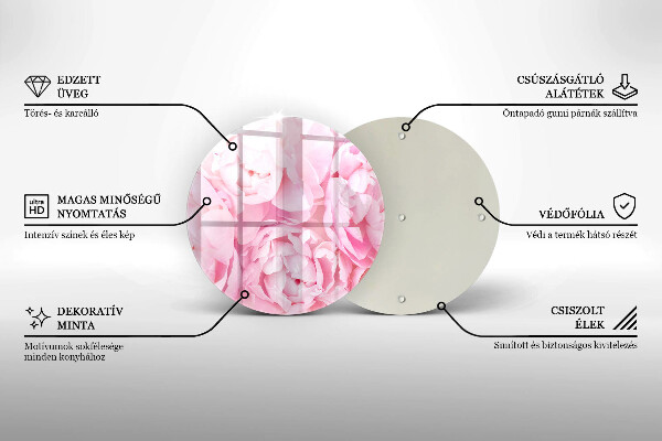 Skärbräda glas unik Fina pioner