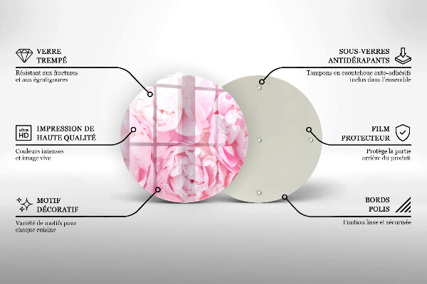 Skärbräda glas unik Fina pioner
