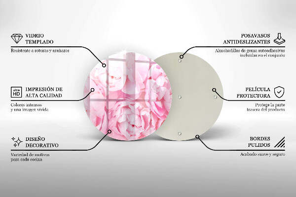 Skärbräda glas unik Fina pioner