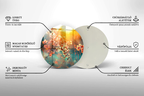 Skärbräda glas unik Äppel blommar i solen