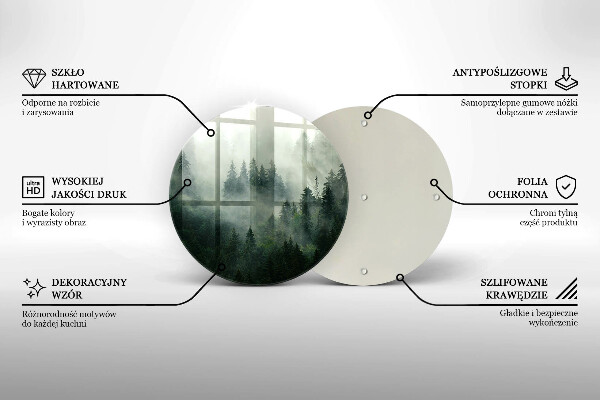 Skärbräda glas unik Dimmigt skogslandskap
