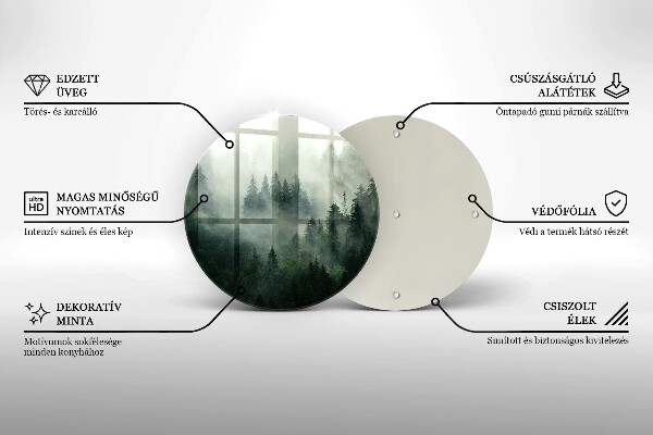Skärbräda glas unik Dimmigt skogslandskap