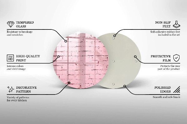 Skärbräda glas unik Pastell tegelvägg