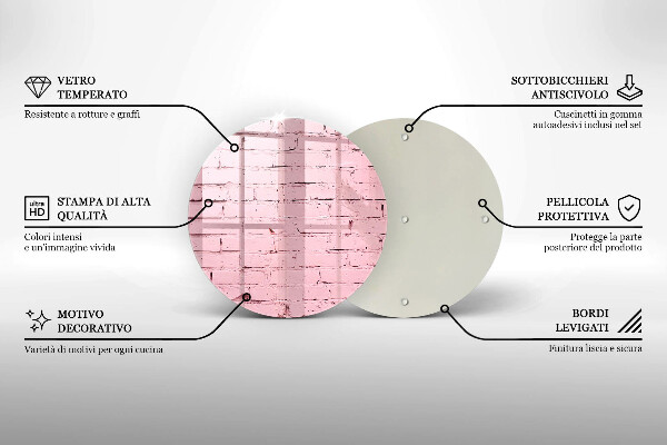 Skärbräda glas unik Pastell tegelvägg