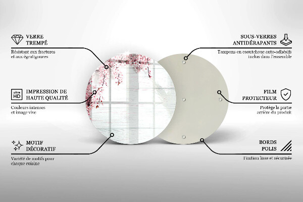 Skärbräda glas unik Blommor på brädorna
