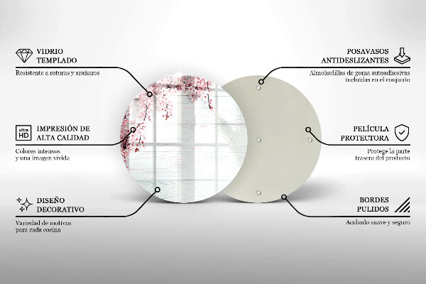 Skärbräda glas unik Blommor på brädorna