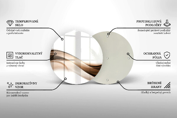 Skärbräda glas unik Abstrakta bruna linjer