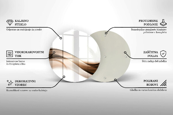 Skärbräda glas unik Abstrakta bruna linjer