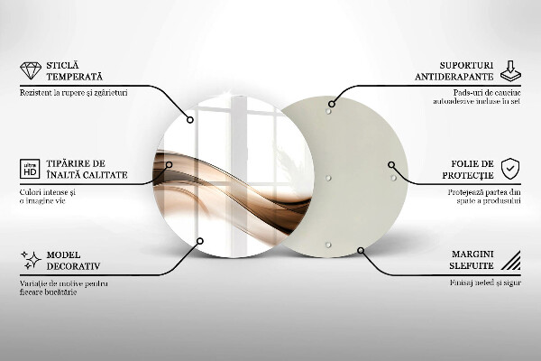 Skärbräda glas unik Abstrakta bruna linjer