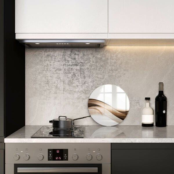 Skärbräda glas unik Abstrakta bruna linjer