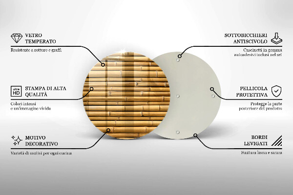 Skärbräda glas unik Natur boho bambu