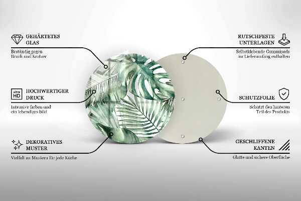 Skärbräda glas unik Målade blad