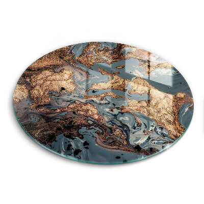 Skärbräda glas unik Dekorativ sten med guld