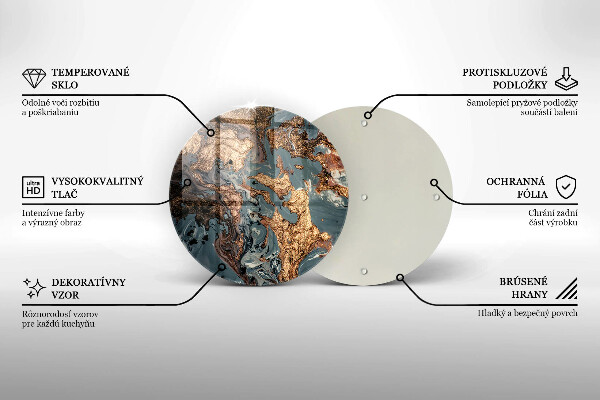 Skärbräda glas unik Dekorativ sten med guld