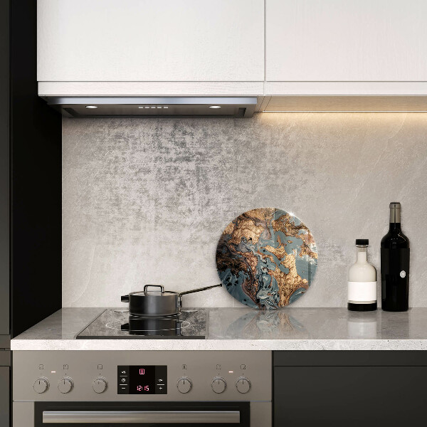 Skärbräda glas unik Dekorativ sten med guld