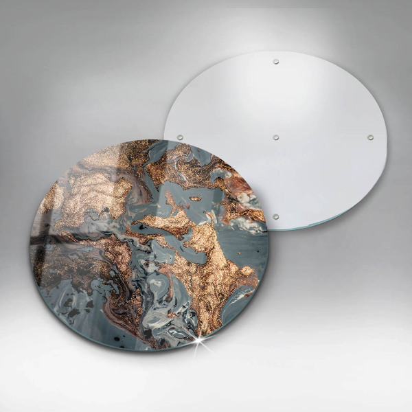 Skärbräda glas unik Dekorativ sten med guld