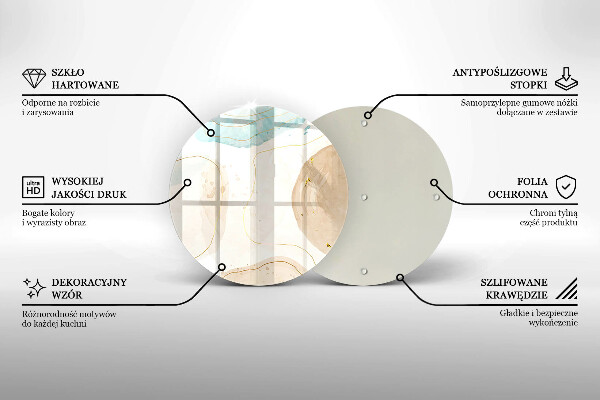 Skärbräda glas unik Boho-fläckar och guld