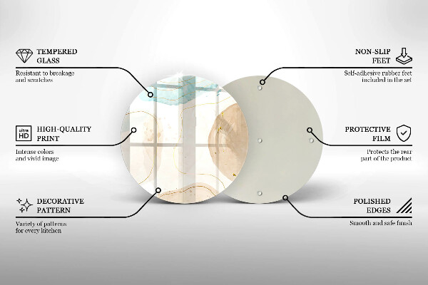 Skärbräda glas unik Boho-fläckar och guld