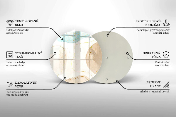 Skärbräda glas unik Boho-fläckar och guld