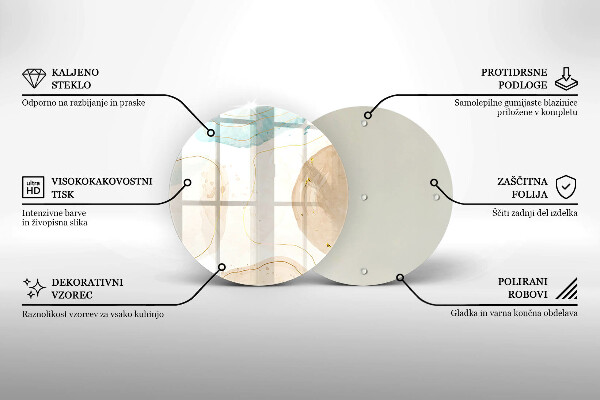 Skärbräda glas unik Boho-fläckar och guld