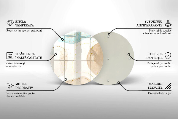 Skärbräda glas unik Boho-fläckar och guld