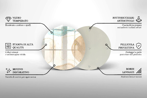 Skärbräda glas unik Boho-fläckar och guld