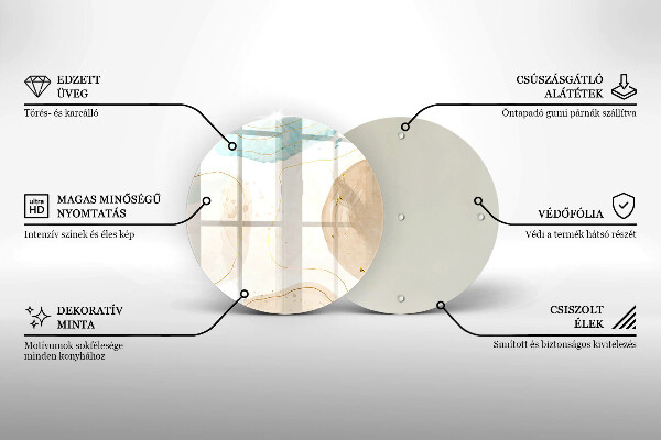 Skärbräda glas unik Boho-fläckar och guld