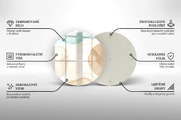 Skärbräda glas unik Boho-fläckar och guld