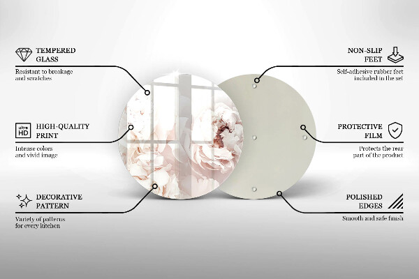 Skärbräda glas unik Pastellpioner