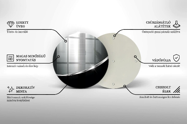 Skärbräda glas unik Abstraktion med metall