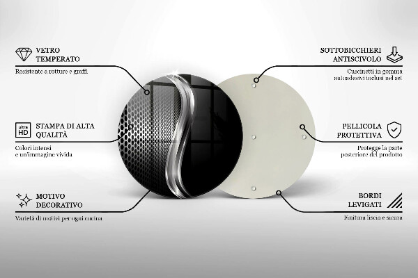 Skärbräda glas unik Metallstruktur