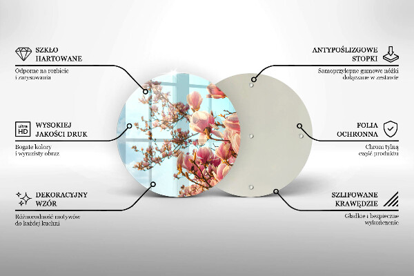 Skärbräda glas unik Rosa blommor träd