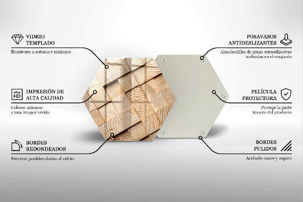 Skärbräda glas sexhörning Trärutor